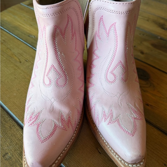 Ariat Shoes - Ariat Pastel Pink Western Embroidered Ankle Boots